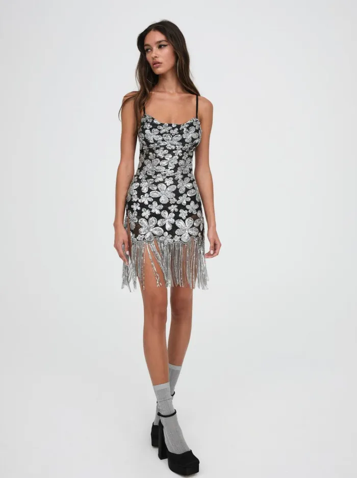 Women Colette Mini Dress Silver For Love and Lemons Dresses Women Colette Mini Dress Silver For Love and Lemons Dresses