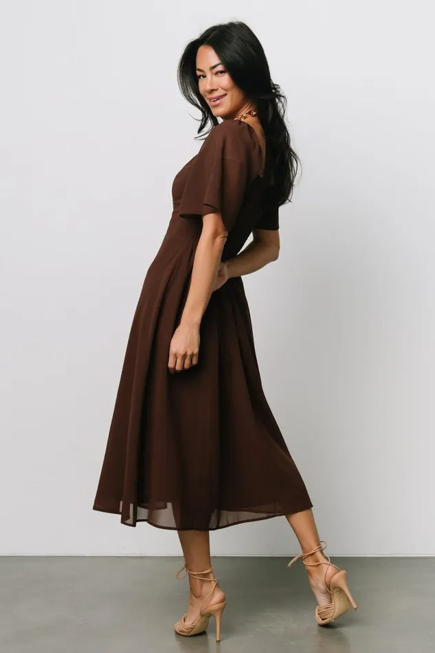 Women Colette Sweetheart Midi Dress Espresso Baltic Born Midi Dresses Women Colette Sweetheart Midi Dress Espresso Baltic Born Midi Dresses