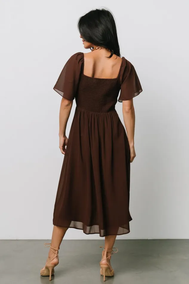 Women Colette Sweetheart Midi Dress Espresso Baltic Born Midi Dresses Women Colette Sweetheart Midi Dress Espresso Baltic Born Midi Dresses