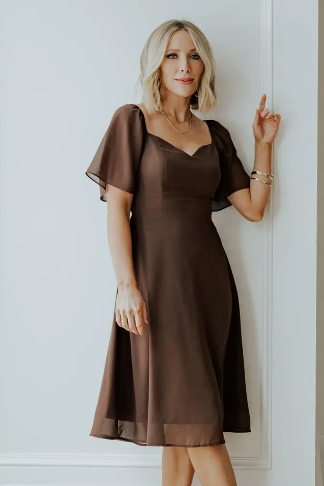 Women Colette Sweetheart Midi Dress Espresso Baltic Born Midi Dresses Women Colette Sweetheart Midi Dress Espresso Baltic Born Midi Dresses