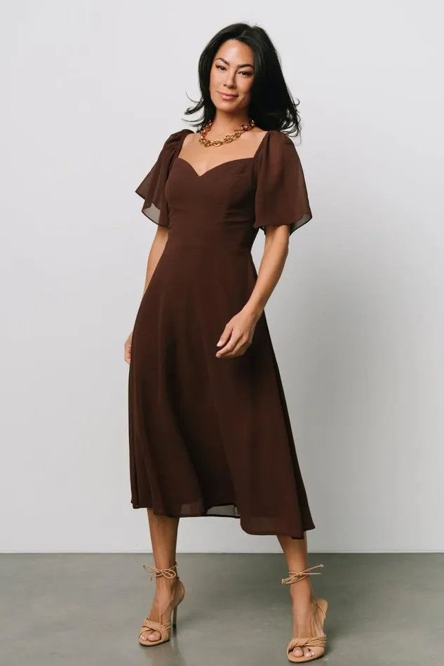 Women Colette Sweetheart Midi Dress Espresso Baltic Born Midi Dresses Women Colette Sweetheart Midi Dress Espresso Baltic Born Midi Dresses