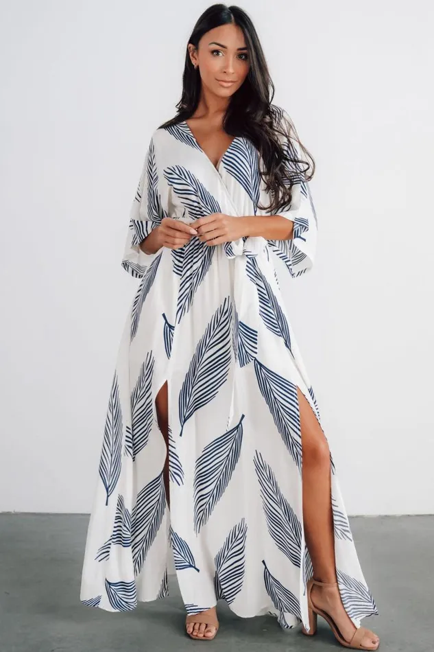 Women Corinth Maxi Dress Navy Print Baltic Born Bump Friendly