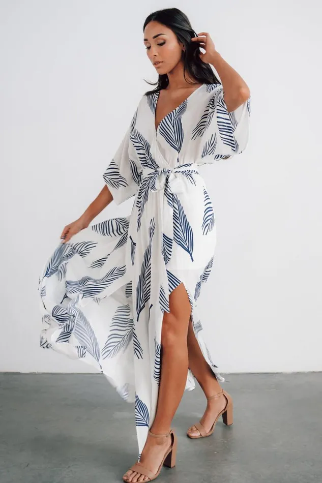 Women Corinth Maxi Dress Navy Print Baltic Born Bump Friendly