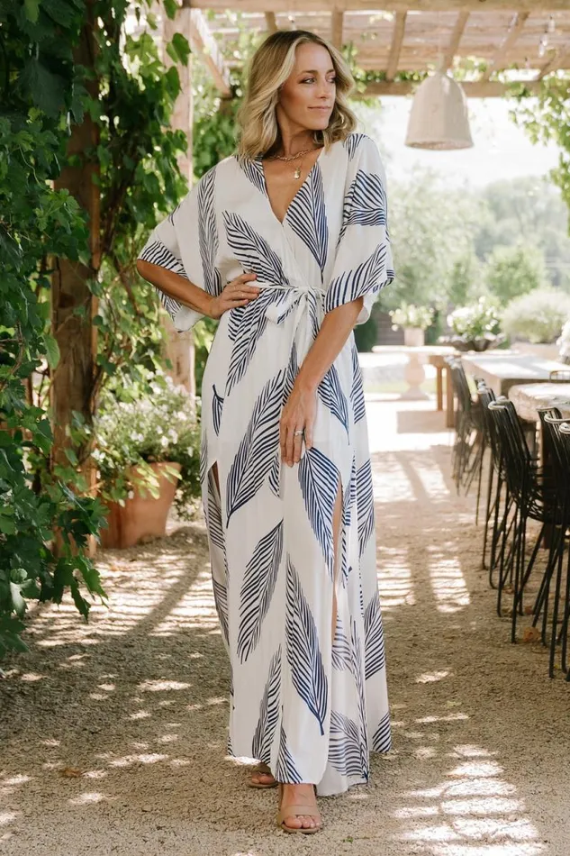 Women Corinth Maxi Dress Navy Print Baltic Born Bump Friendly