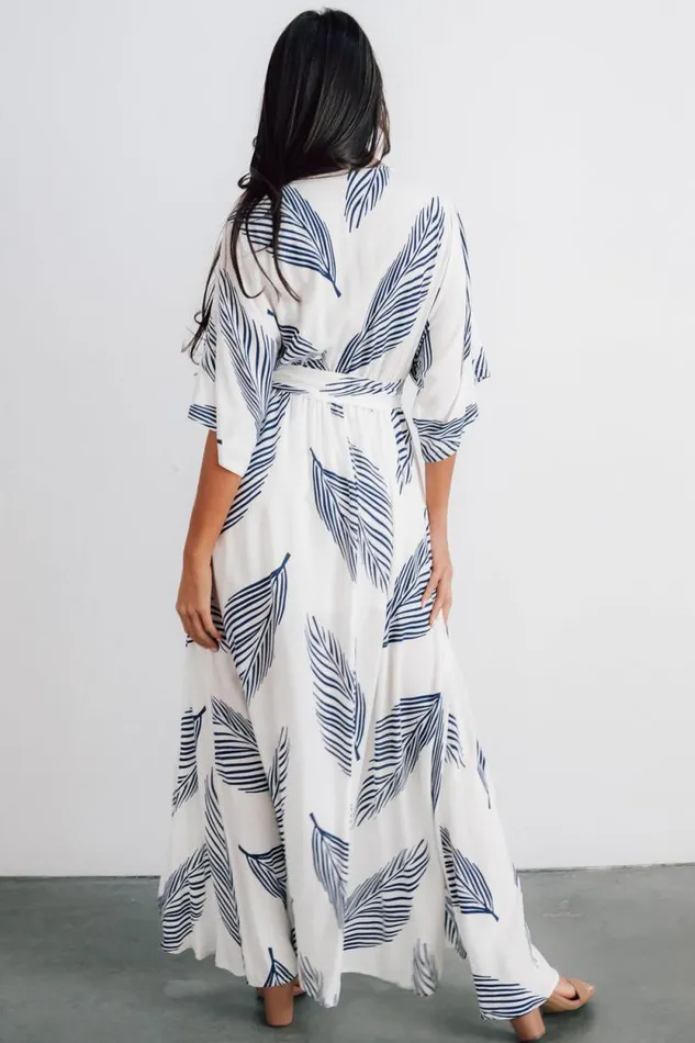 Women Corinth Maxi Dress Navy Print Baltic Born Bump Friendly