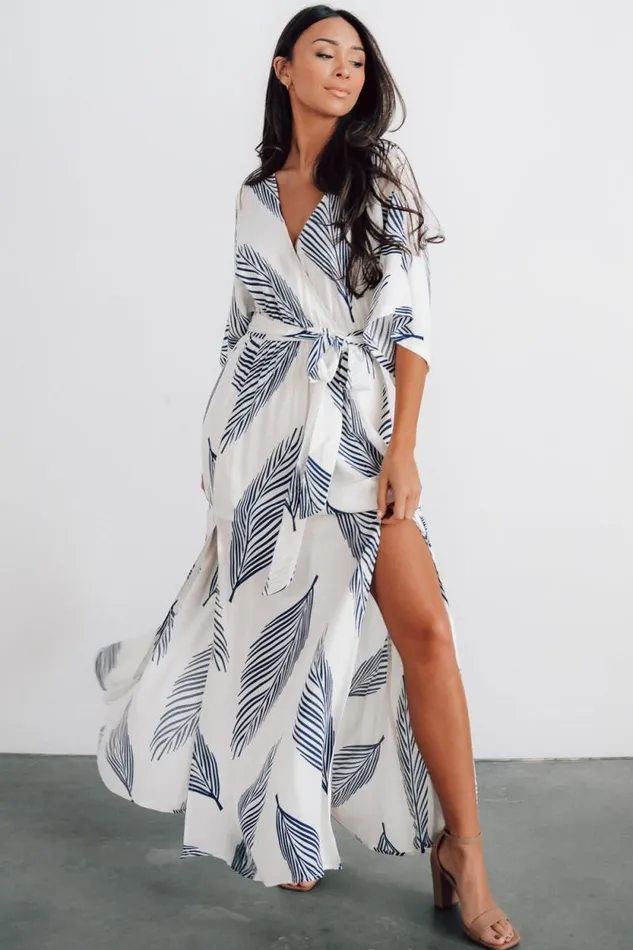 Women Corinth Maxi Dress Navy Print Baltic Born Bump Friendly