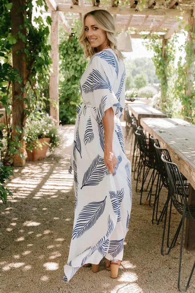 Women Corinth Maxi Dress Navy Print Baltic Born Bump Friendly
