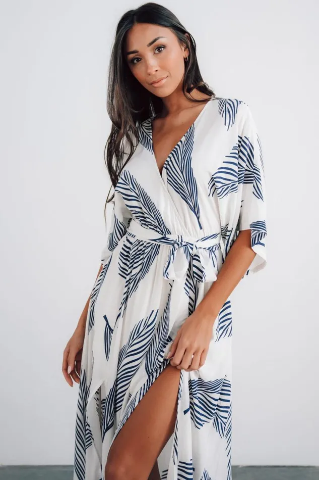Women Corinth Maxi Dress Navy Print Baltic Born Bump Friendly