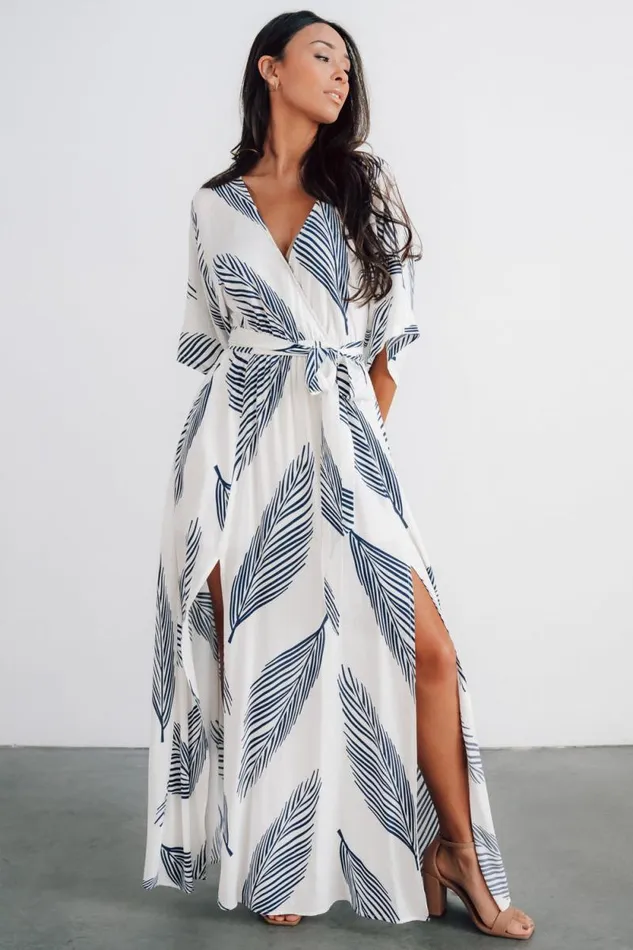 Women Corinth Maxi Dress Navy Print Baltic Born Bump Friendly