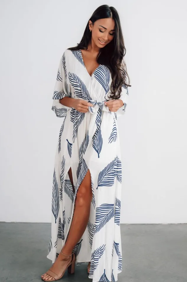 Women Corinth Maxi Dress Navy Print Baltic Born Bump Friendly