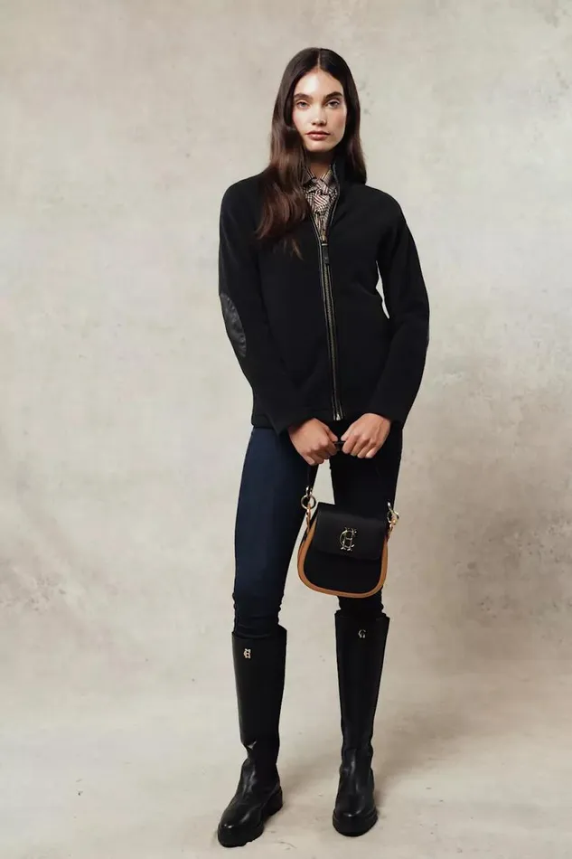 Women Country Fleece Jacket Black Holland Cooper Jackets