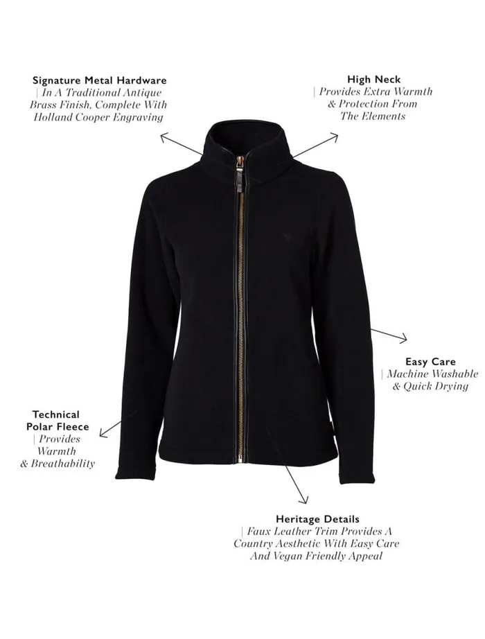 Women Country Fleece Jacket Black Holland Cooper Jackets