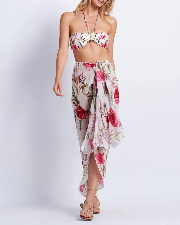 Women CoverUps PatBO VIERA WRAP SARONG FINAL SALE White