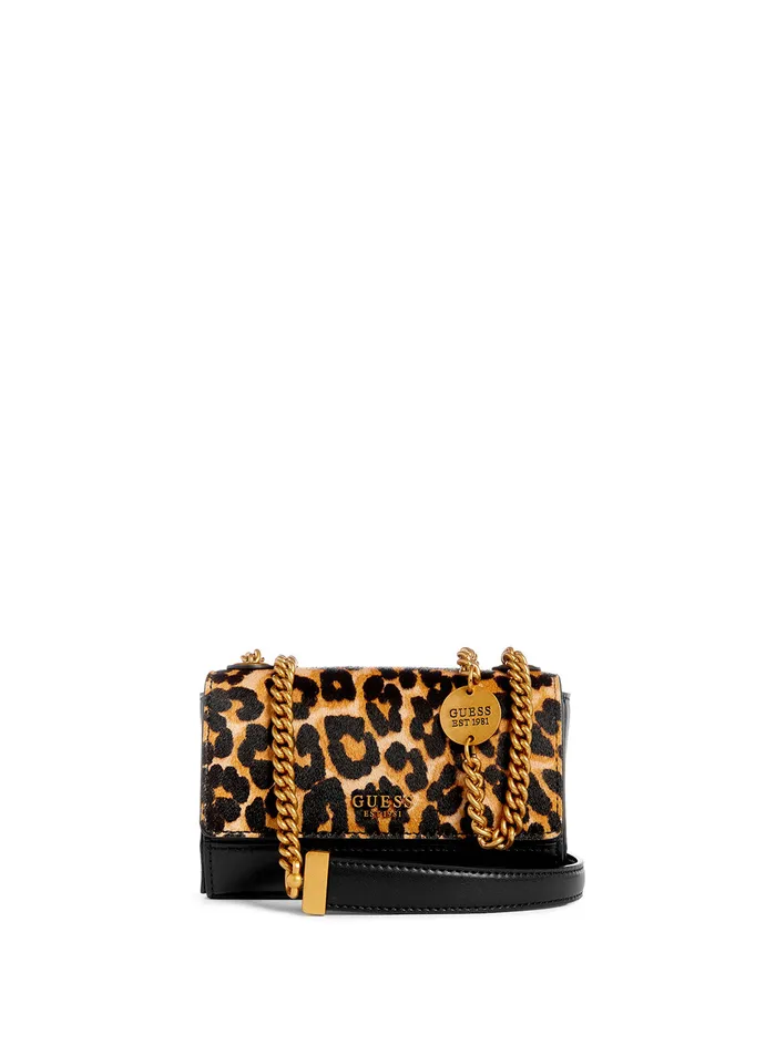 Women Crossbody GUESS Leopard Iseline Mini Crossbody Bag