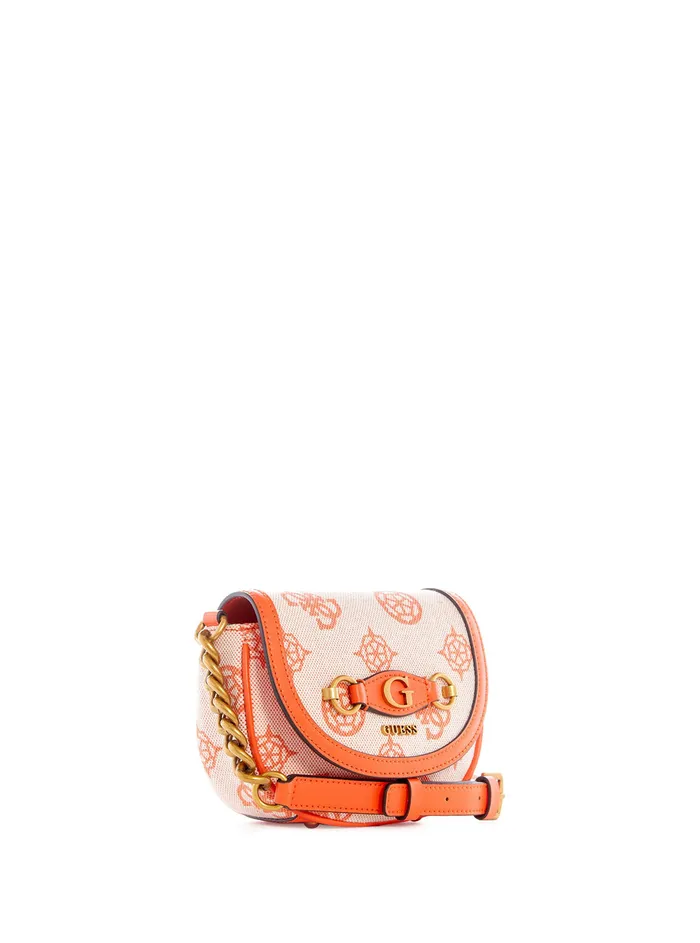 Women Crossbody GUESS Orange Logo Izzy Mini Crossbody Bag