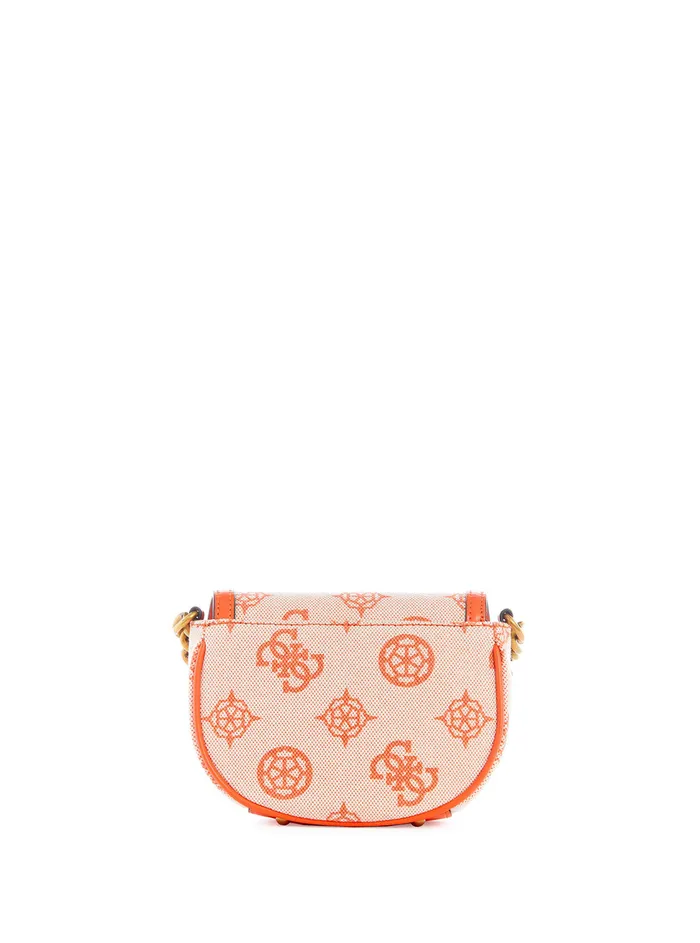 Women Crossbody GUESS Orange Logo Izzy Mini Crossbody Bag