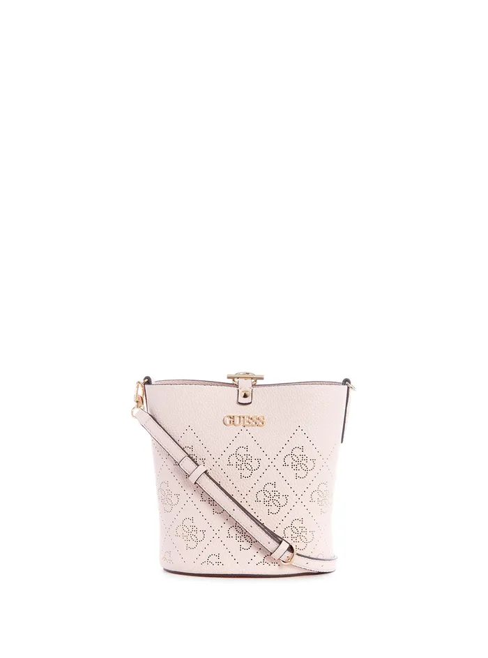 Women Crossbody GUESS Pink Amara Crossbody Bucket Bag