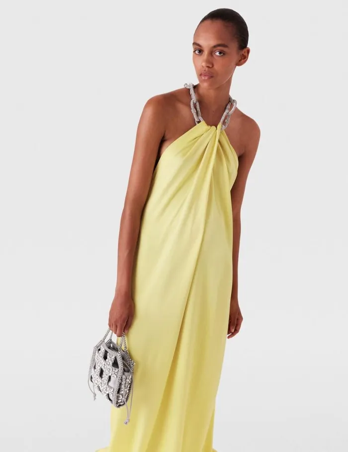 Women Crystal Chain Halterneck Dress Chamomile Stella McCartney Dresses