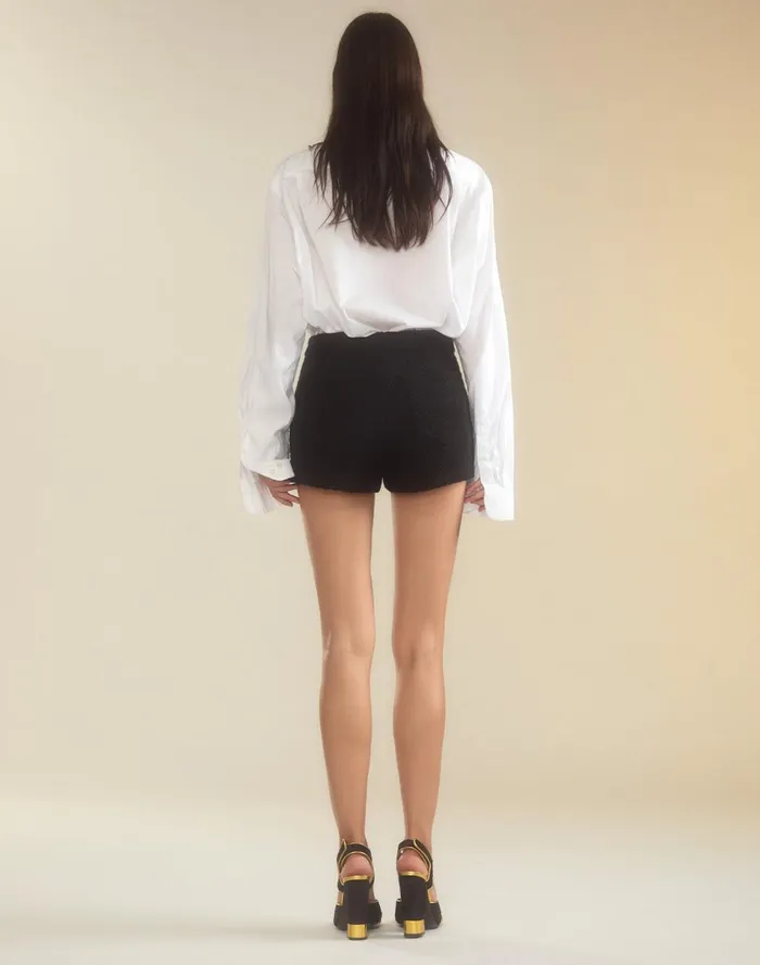 Women Cynthia Rowley Bottoms Bardot Boucl Shorts Black