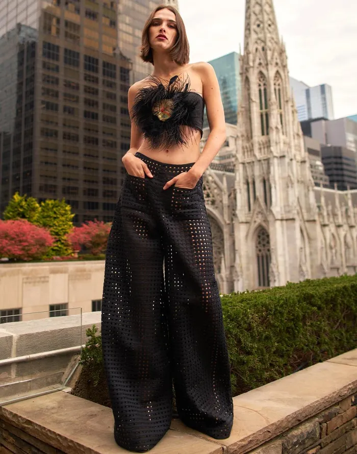 Women Cynthia Rowley Bottoms Birdcage Pants Black