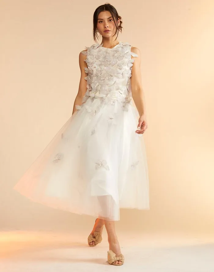 Women Cynthia Rowley Bottoms Butterfly Tulle Skirt White