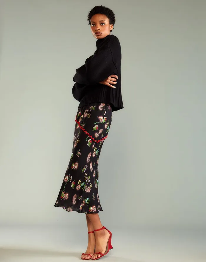 Women Cynthia Rowley Bottoms Midnight Garden Skirt Blkfl