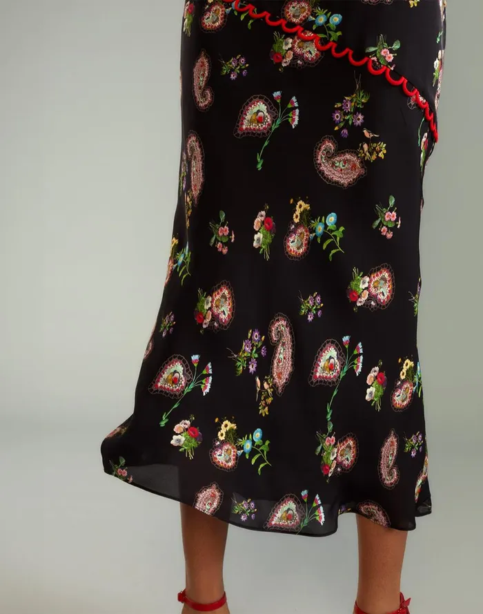 Women Cynthia Rowley Bottoms Midnight Garden Skirt Blkfl Women Cynthia Rowley Bottoms Midnight Garden Skirt Blkfl