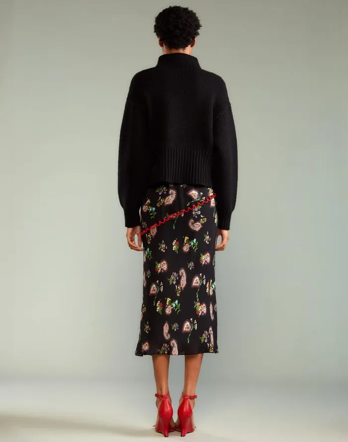 Women Cynthia Rowley Bottoms Midnight Garden Skirt Blkfl Women Cynthia Rowley Bottoms Midnight Garden Skirt Blkfl