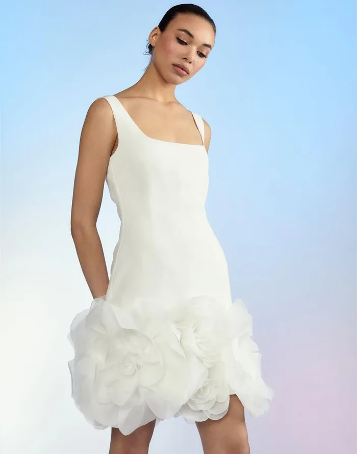 Women Cynthia Rowley Dresses Kourtney Organza Flower Hem Dress White Women Cynthia Rowley Dresses Kourtney Organza Flower Hem Dress White