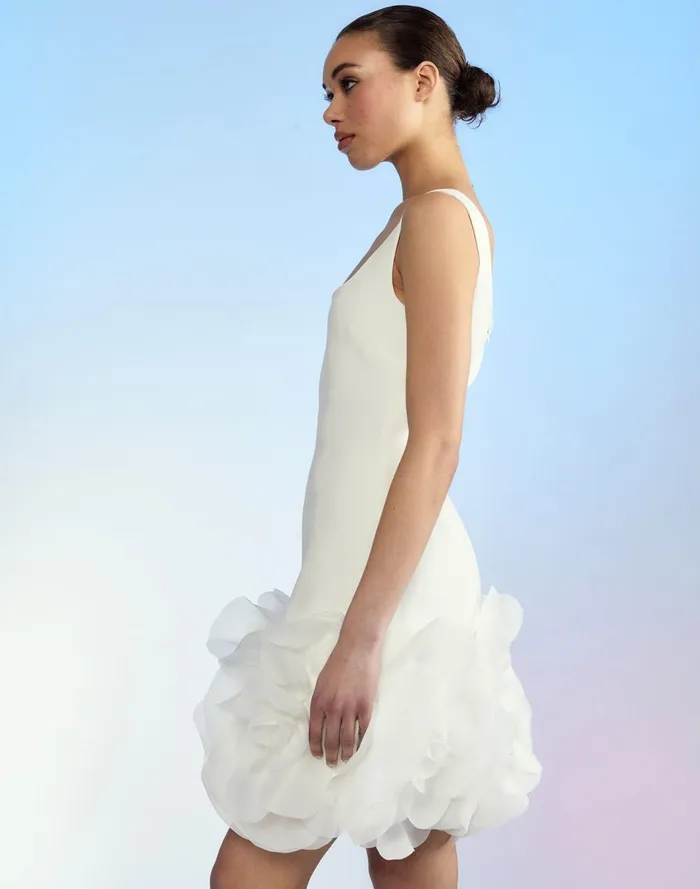Women Cynthia Rowley Dresses Kourtney Organza Flower Hem Dress White Women Cynthia Rowley Dresses Kourtney Organza Flower Hem Dress White