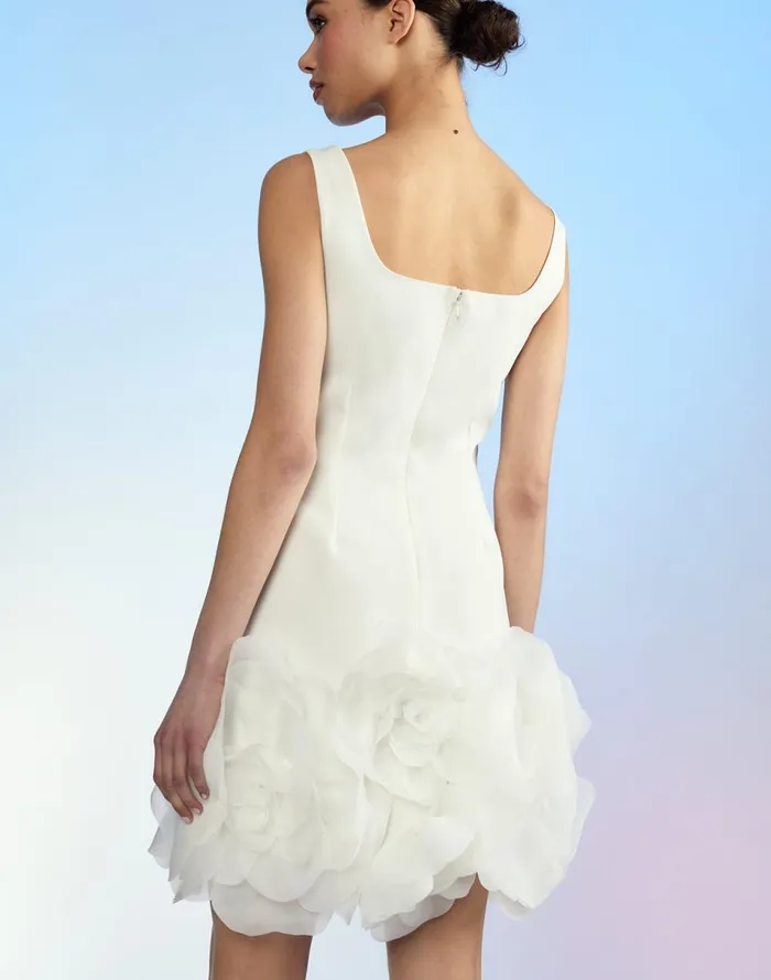 Women Cynthia Rowley Dresses Kourtney Organza Flower Hem Dress White Women Cynthia Rowley Dresses Kourtney Organza Flower Hem Dress White
