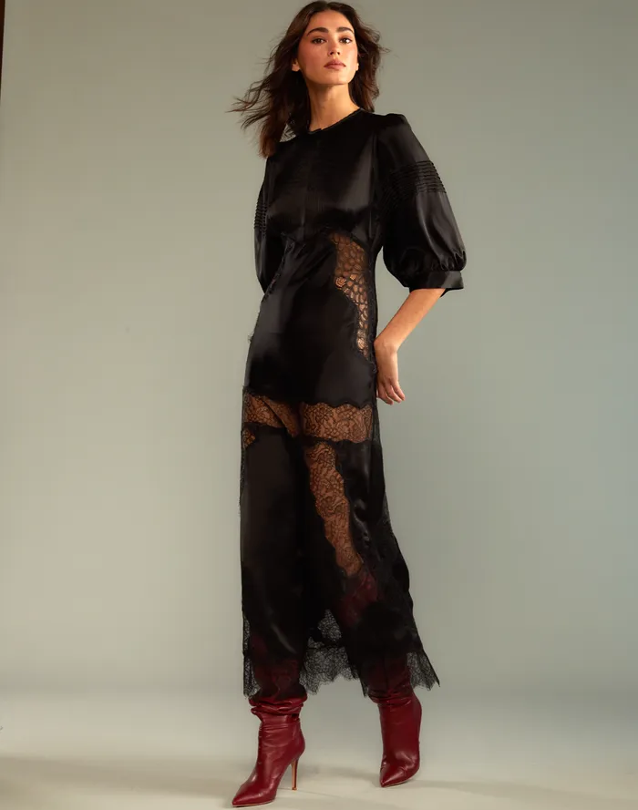 Women Cynthia Rowley Dresses Lure Lace Dress Black Women Cynthia Rowley Dresses Lure Lace Dress Black