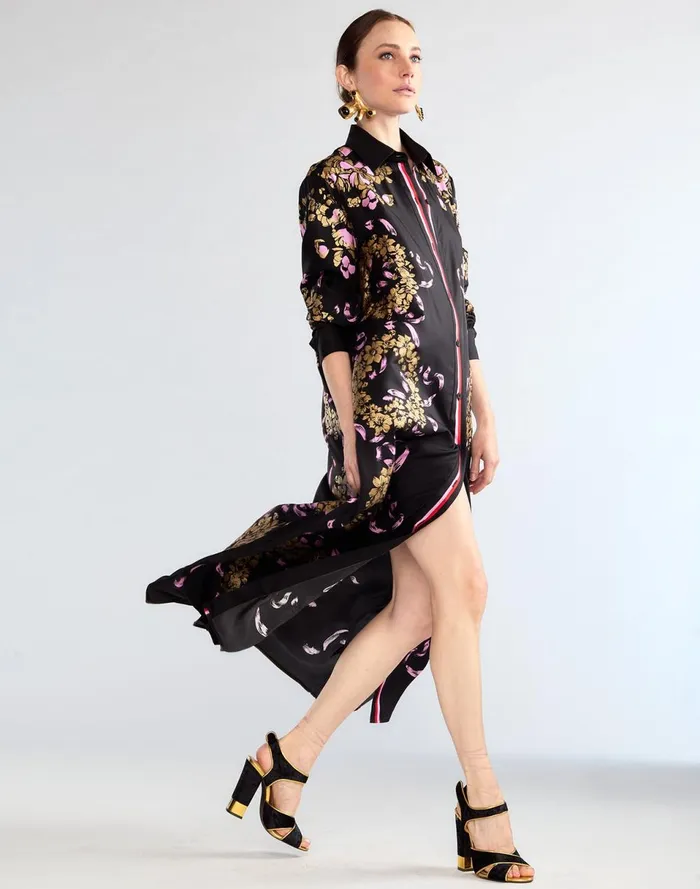 Women Cynthia Rowley Dresses Marseille Shirt Dress Blkgd Women Cynthia Rowley Dresses Marseille Shirt Dress Blkgd