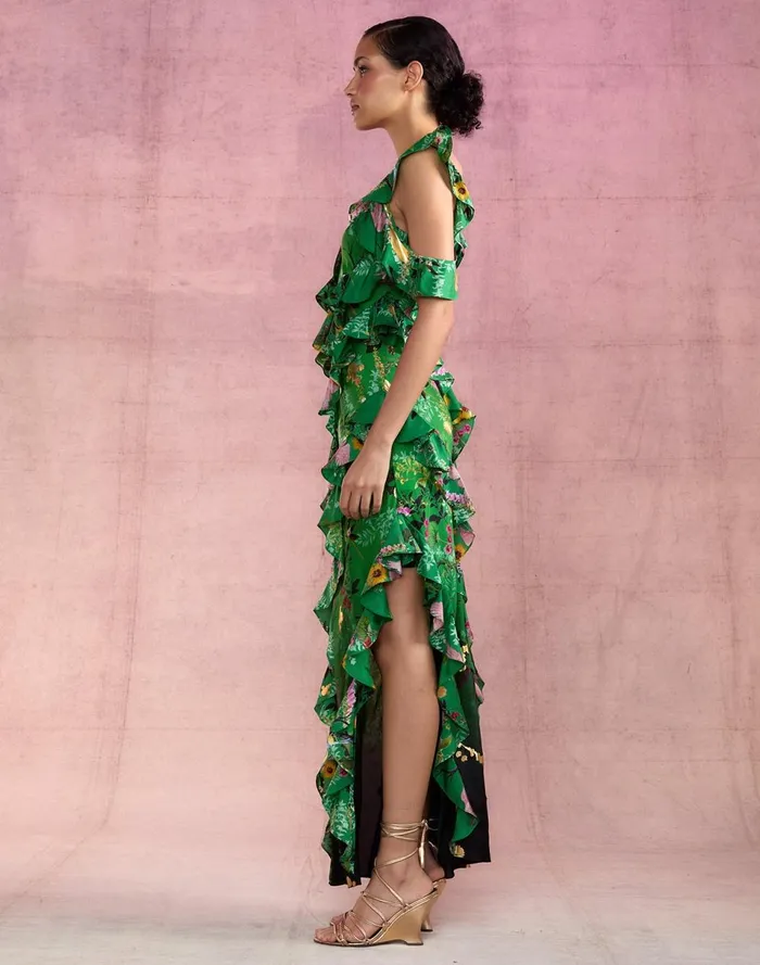 Women Cynthia Rowley Dresses Secret Garden Silk Dress Grnfl Women Cynthia Rowley Dresses Secret Garden Silk Dress Grnfl