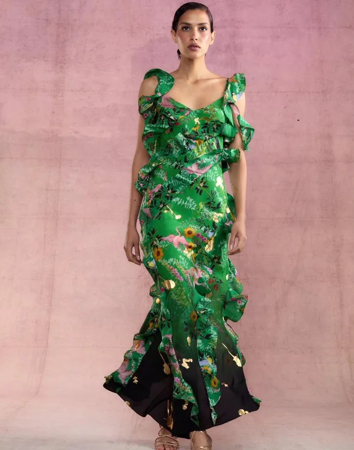 Women Cynthia Rowley Dresses Secret Garden Silk Dress Grnfl Women Cynthia Rowley Dresses Secret Garden Silk Dress Grnfl