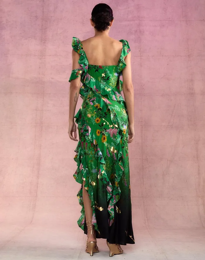 Women Cynthia Rowley Dresses Secret Garden Silk Dress Grnfl Women Cynthia Rowley Dresses Secret Garden Silk Dress Grnfl