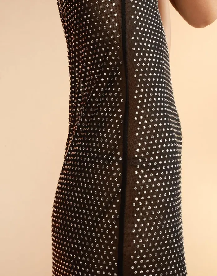 Women Cynthia Rowley Dresses Smoke Show Crystal Dress Black Women Cynthia Rowley Dresses Smoke Show Crystal Dress Black