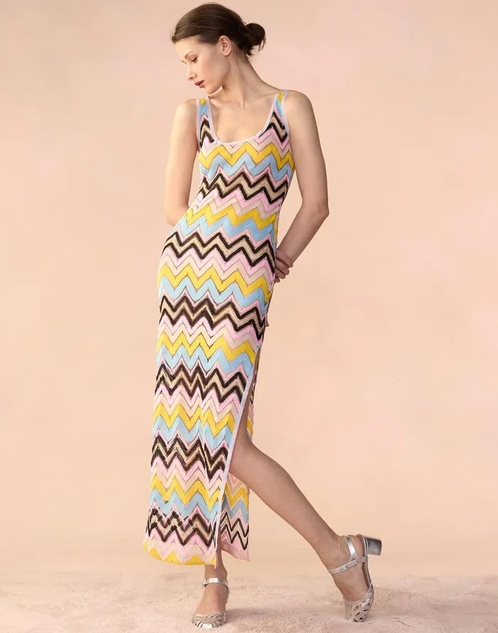 Women Cynthia Rowley Dresses Zigzag Knit Dress Ylwmt