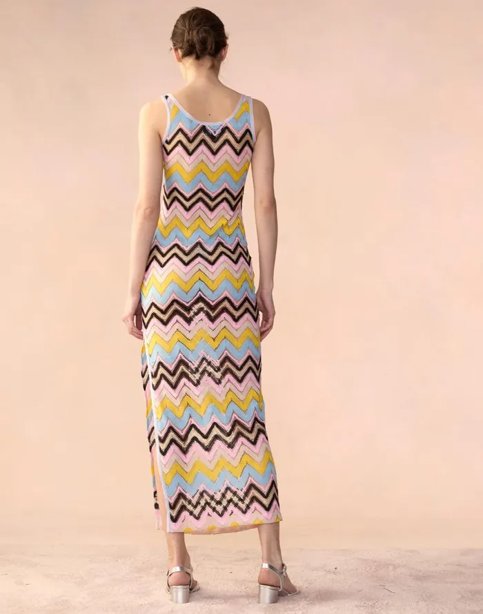 Women Cynthia Rowley Dresses Zigzag Knit Dress Ylwmt Women Cynthia Rowley Dresses Zigzag Knit Dress Ylwmt