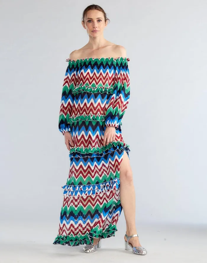 Women Cynthia Rowley Dresses Zigzag Knit Off Shoulder Dress Blumlt Women Cynthia Rowley Dresses Zigzag Knit Off Shoulder Dress Blumlt