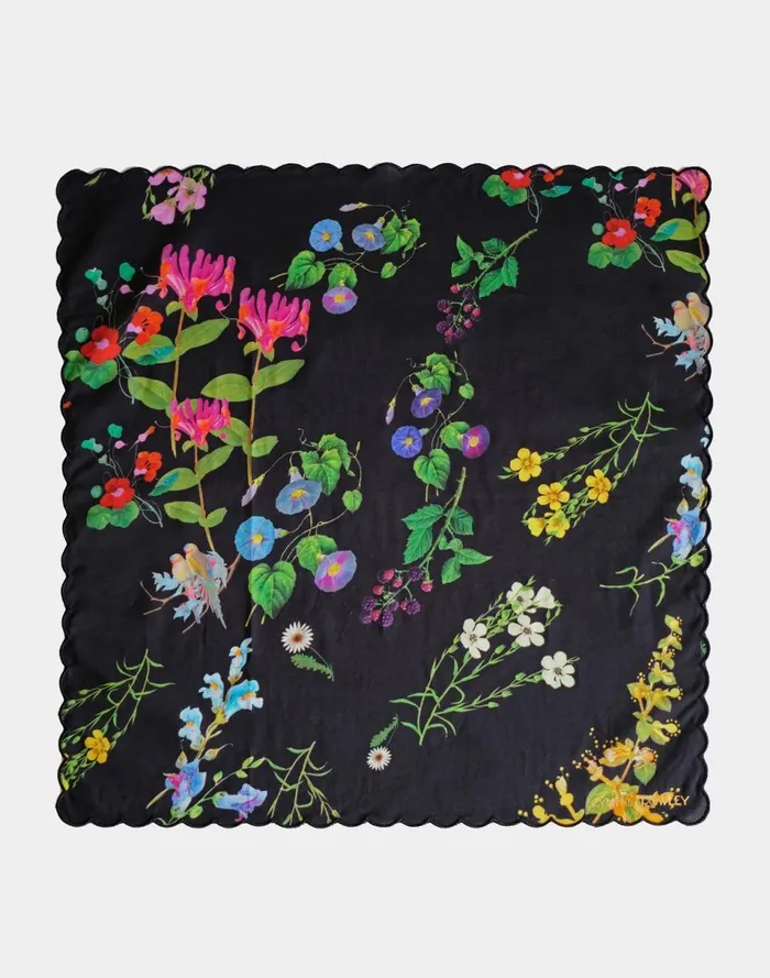 Women Cynthia Rowley Home Scallop Embroidered Edge Dinner Napkin Blkfl