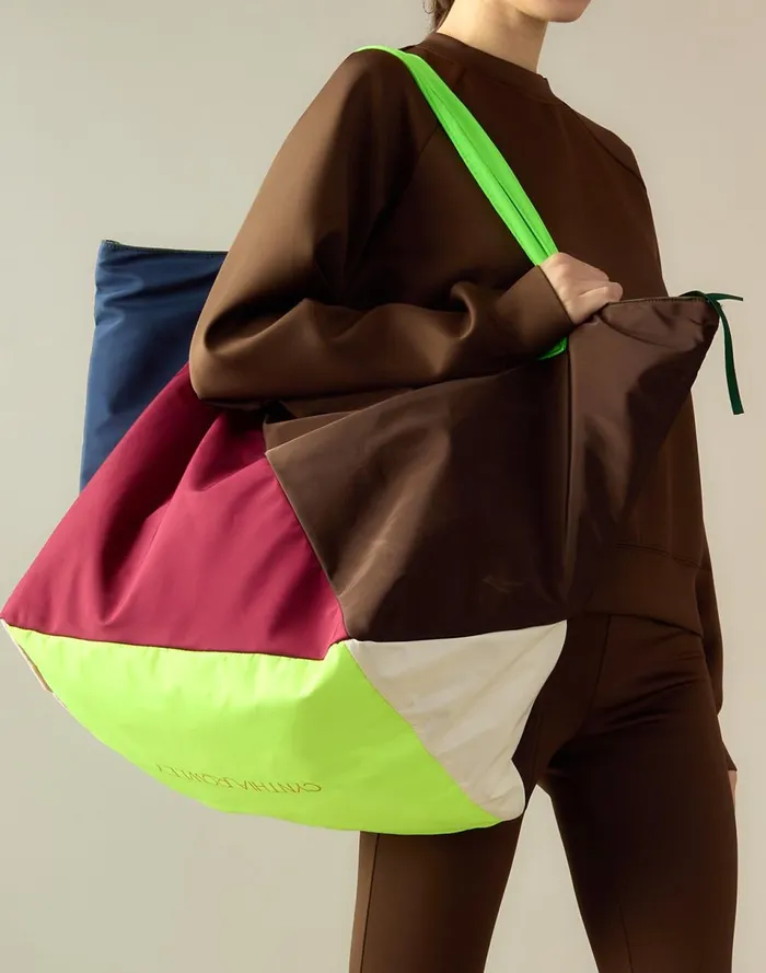 Women Cynthia Rowley Swim Oversized Carryall Nylon Tote Drkmt