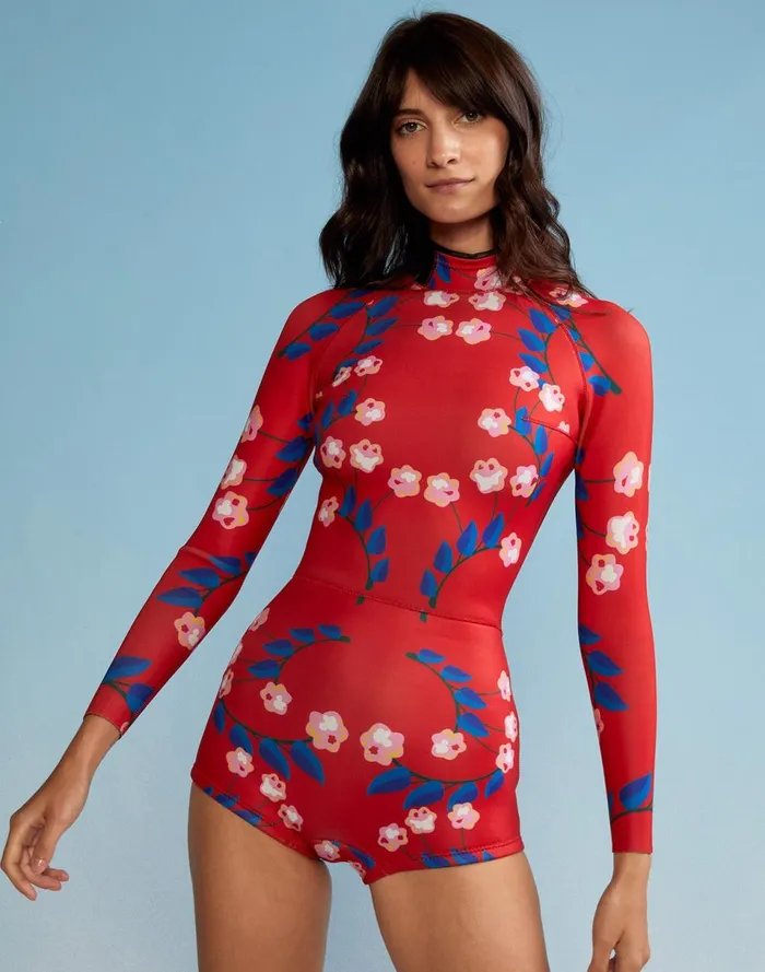 Women Cynthia Rowley Swim Vine Floral Wetsuit Rdvflo