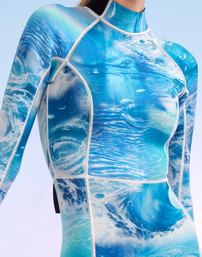 Women Cynthia Rowley Swim Watercamo Wetsuit Bluerainbow Women Cynthia Rowley Swim Watercamo Wetsuit Bluerainbow