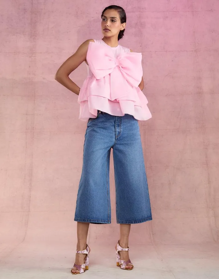 Women Cynthia Rowley Tops Blair Bow Top Pink Women Cynthia Rowley Tops Blair Bow Top Pink