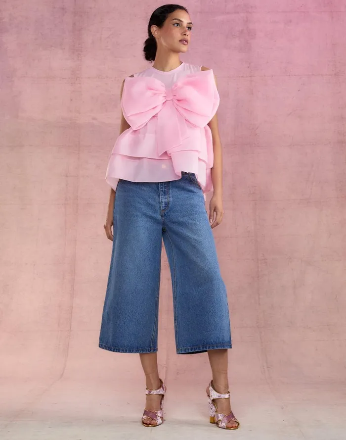 Women Cynthia Rowley Tops Blair Bow Top Pink Women Cynthia Rowley Tops Blair Bow Top Pink