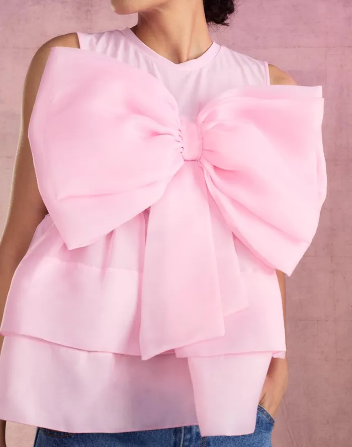 Women Cynthia Rowley Tops Blair Bow Top Pink Women Cynthia Rowley Tops Blair Bow Top Pink