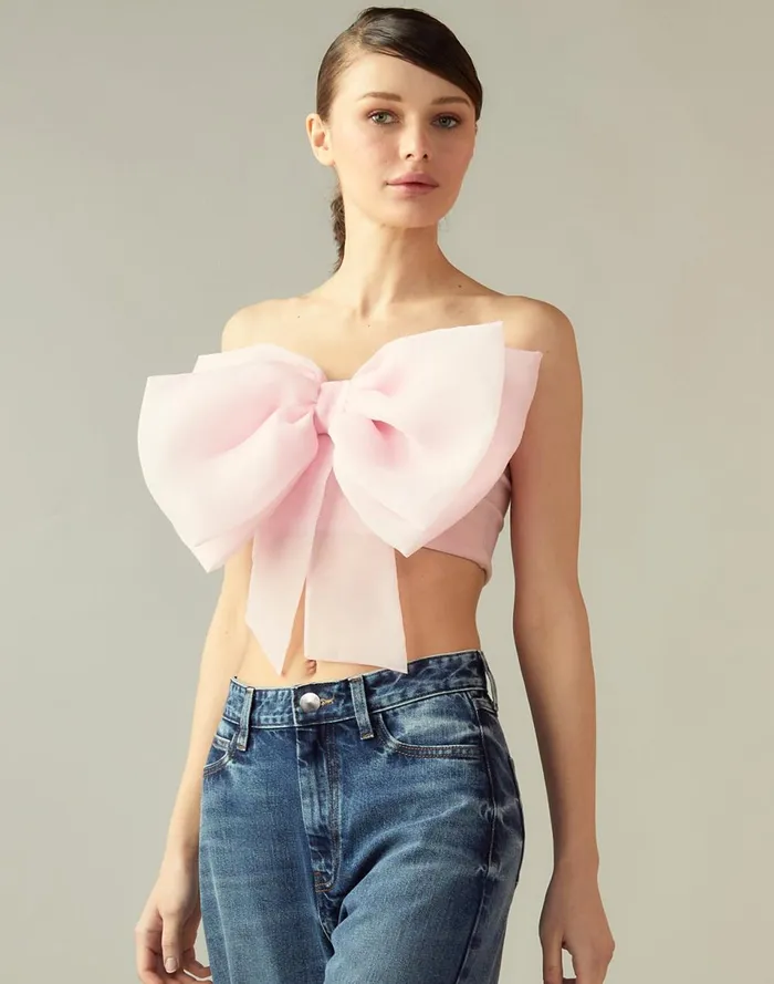 Women Cynthia Rowley Tops Cupid039s Bow Bandeau Pink Women Cynthia Rowley Tops Cupid039s Bow Bandeau Pink