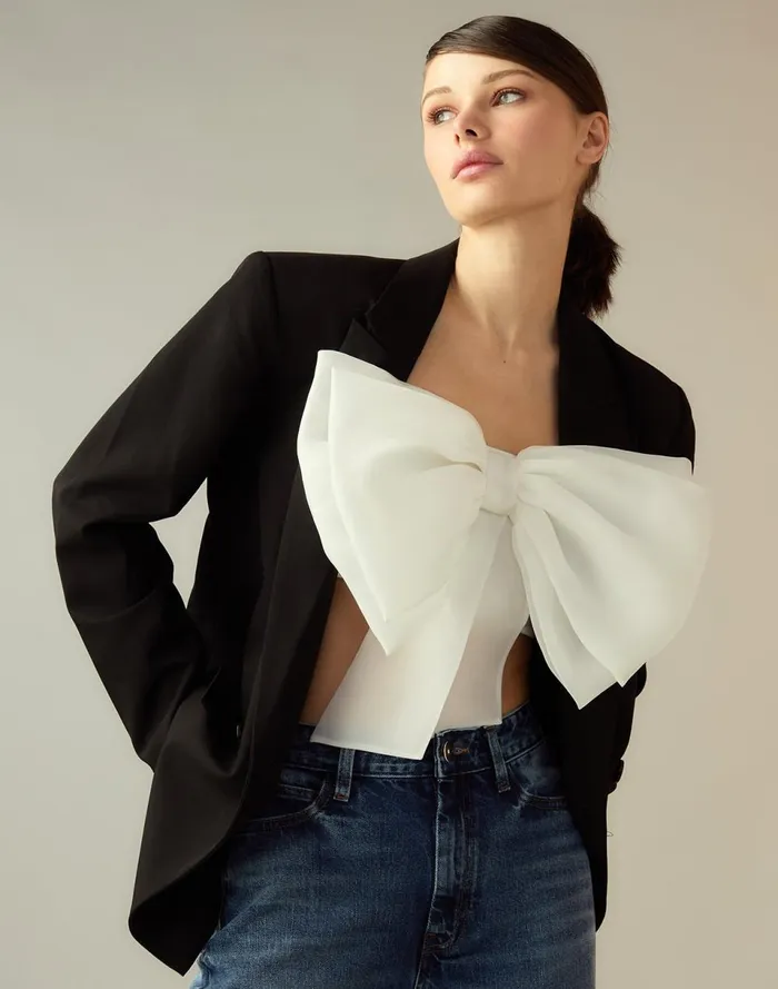 Women Cynthia Rowley Tops Cupid039s Bow Bandeau White