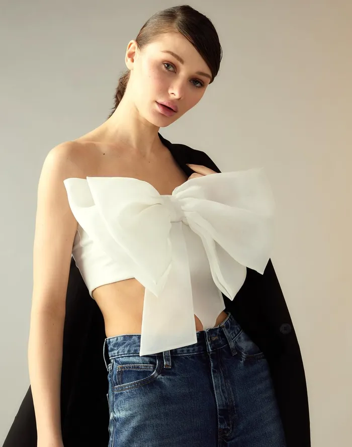 Women Cynthia Rowley Tops Cupid039s Bow Bandeau White Women Cynthia Rowley Tops Cupid039s Bow Bandeau White